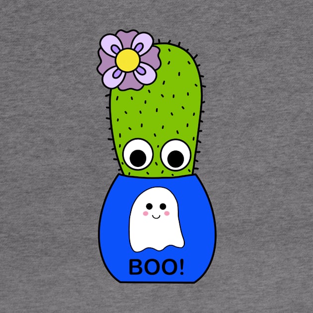 Cute Cactus Design #219: Cactus In Cute Ghost Pot by DreamCactus